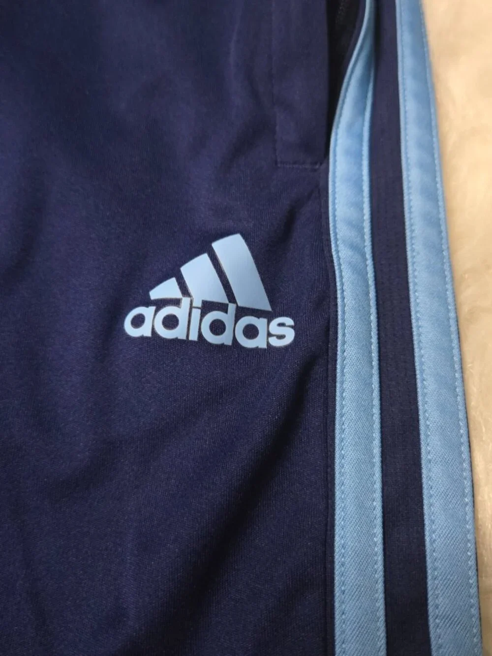 Adidas Men's 3 Stripe Moisture Wicking Breathable Active Short, Blue, Lg